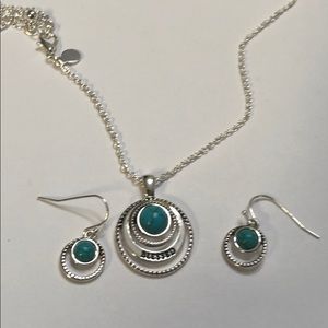 Blessed necklace with earrings in turquoise